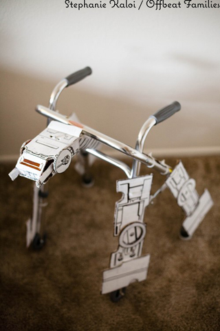 Illustration for article titled Turn your child's post-surgery walker into a Star Wars AT-AT